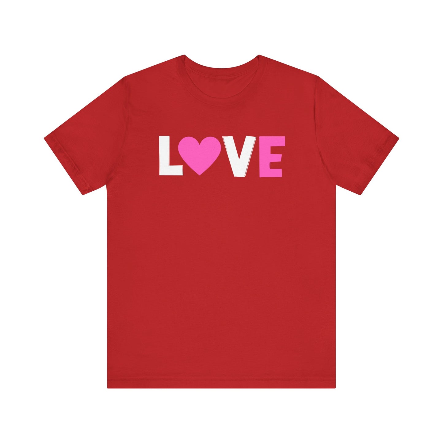 LOVE, Pink, White, Valentines, T-Shirt, Unisex, Gift Shirt
