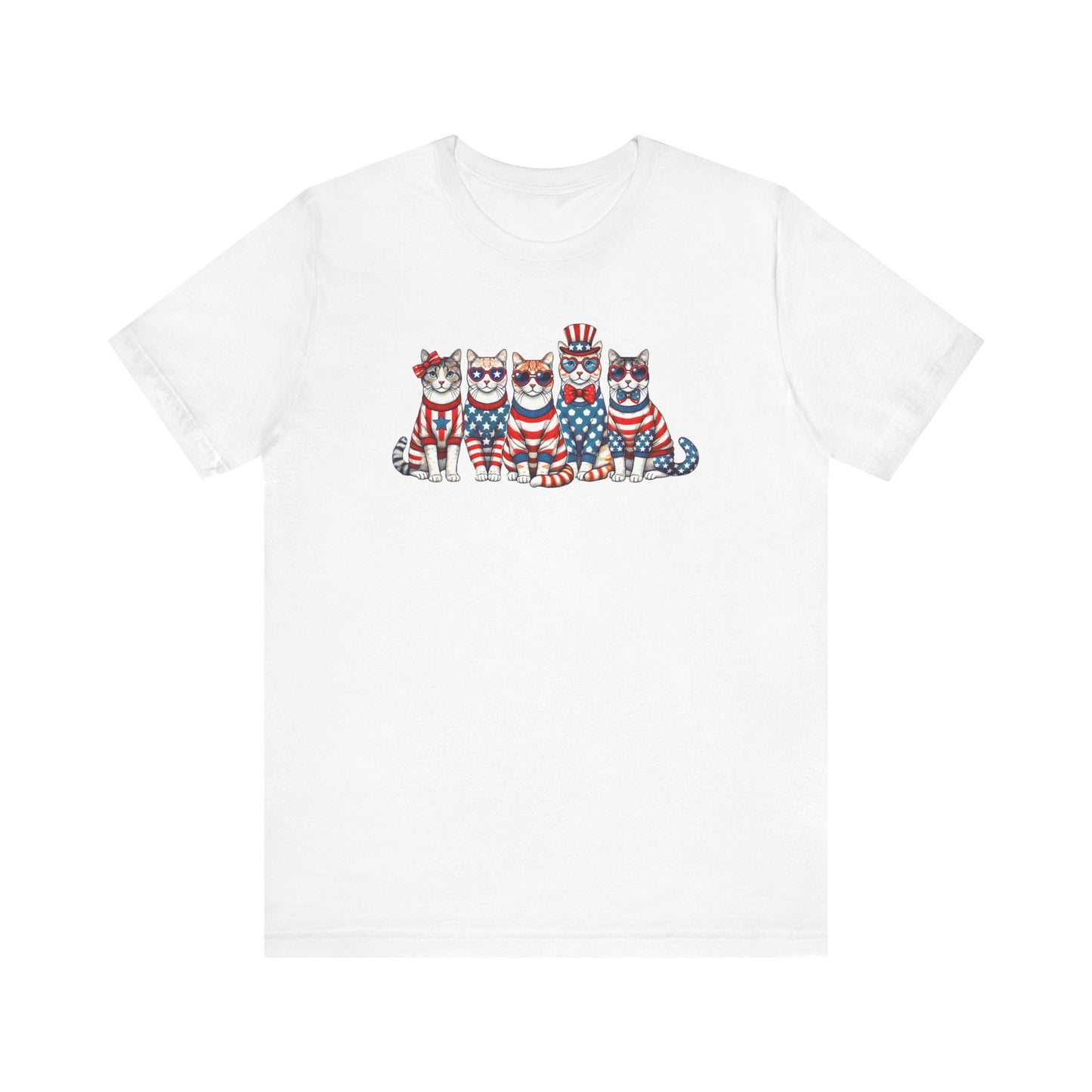 Patriotic Cat T-Shirt, Fun Shirt for Cat Lovers, Patriotic Cats, 4th of July, Gift for Cat Lovers