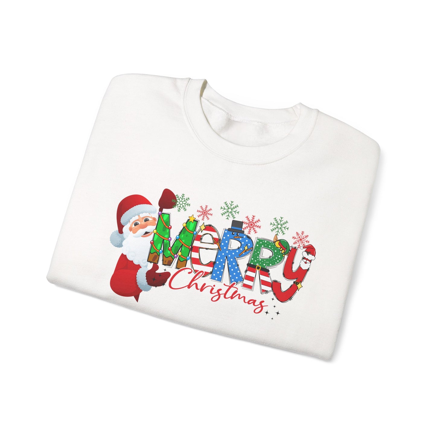 Peeking Santa, Christmas, Holiday, Sweatshirt, Crewneck