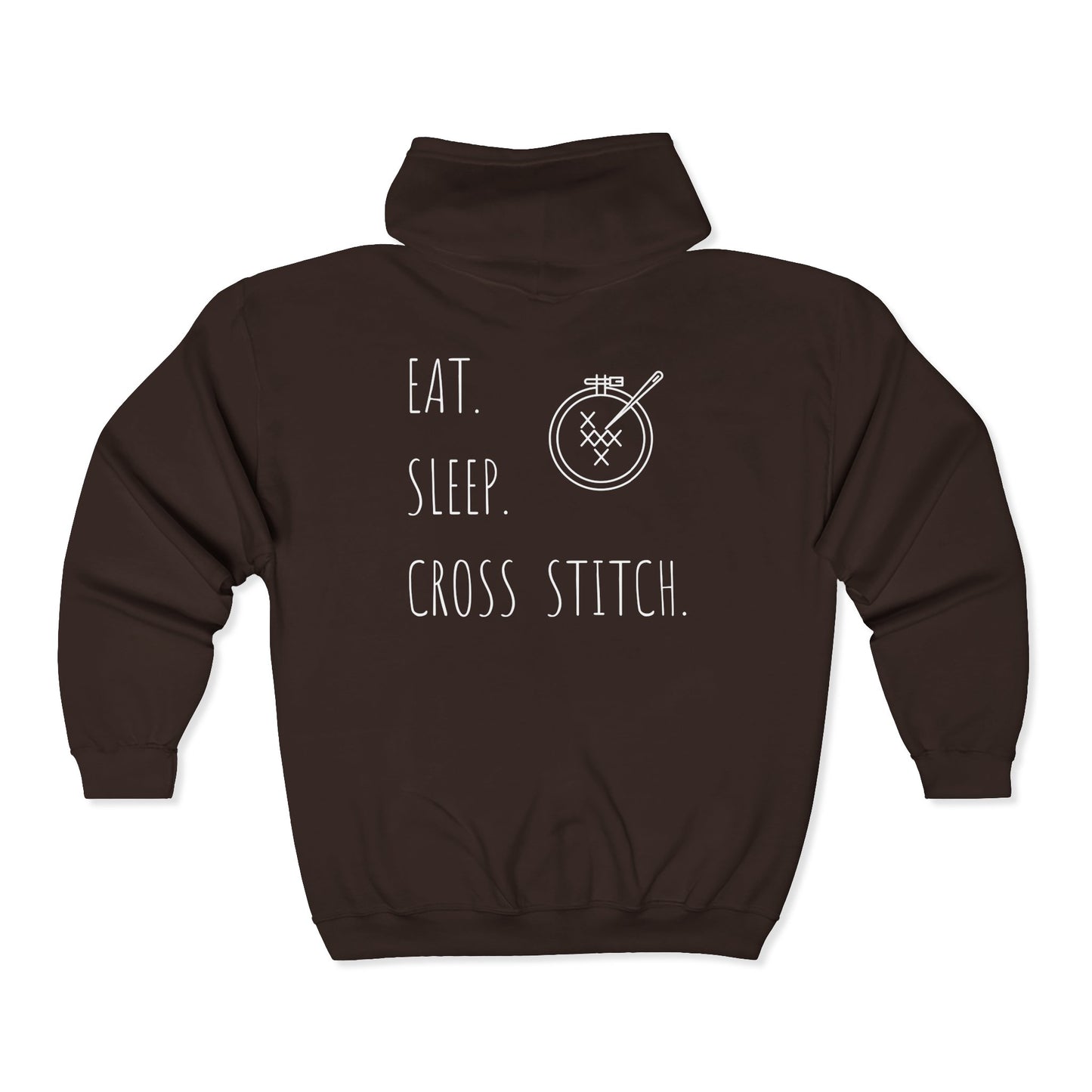 Eat. Sleep. Cross Stitch - Zip Hoodie, Heavyweight Hoodie