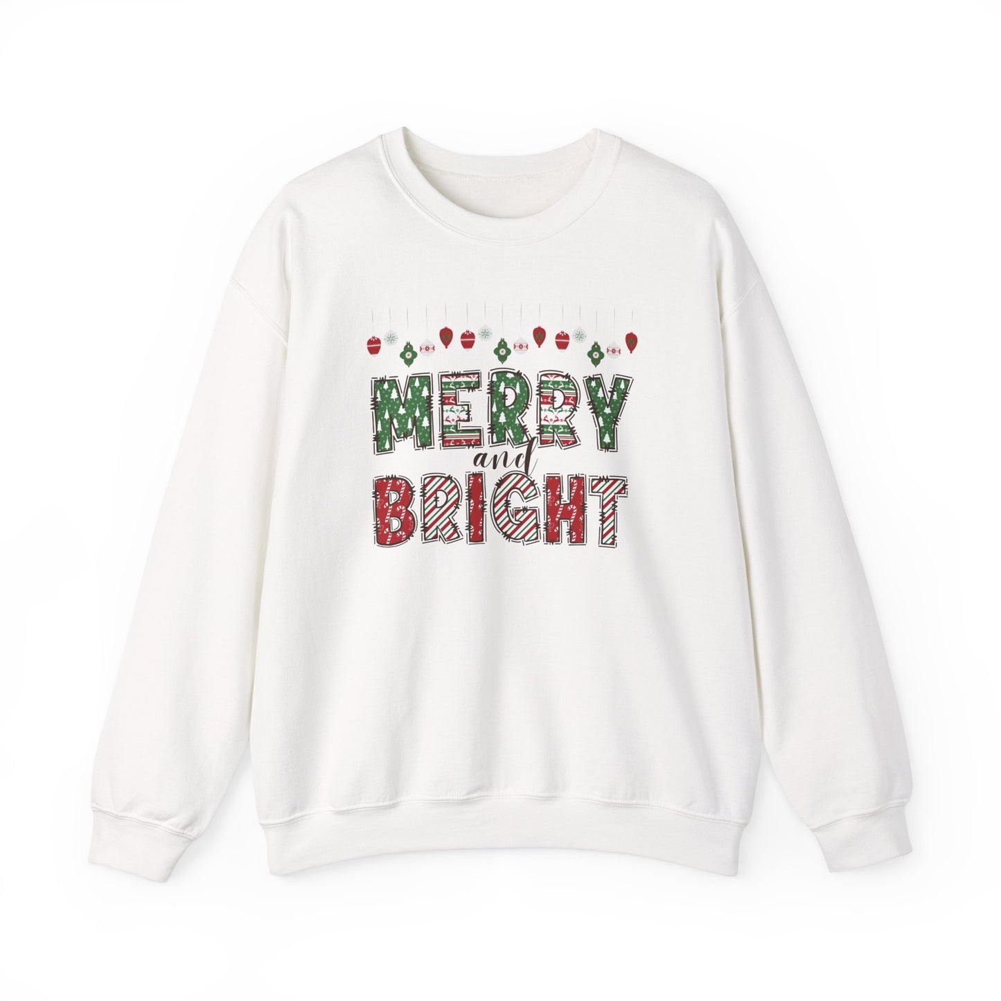 Christmas T-Shirt, Merry and Bright. Crewneck, Sweatshirt