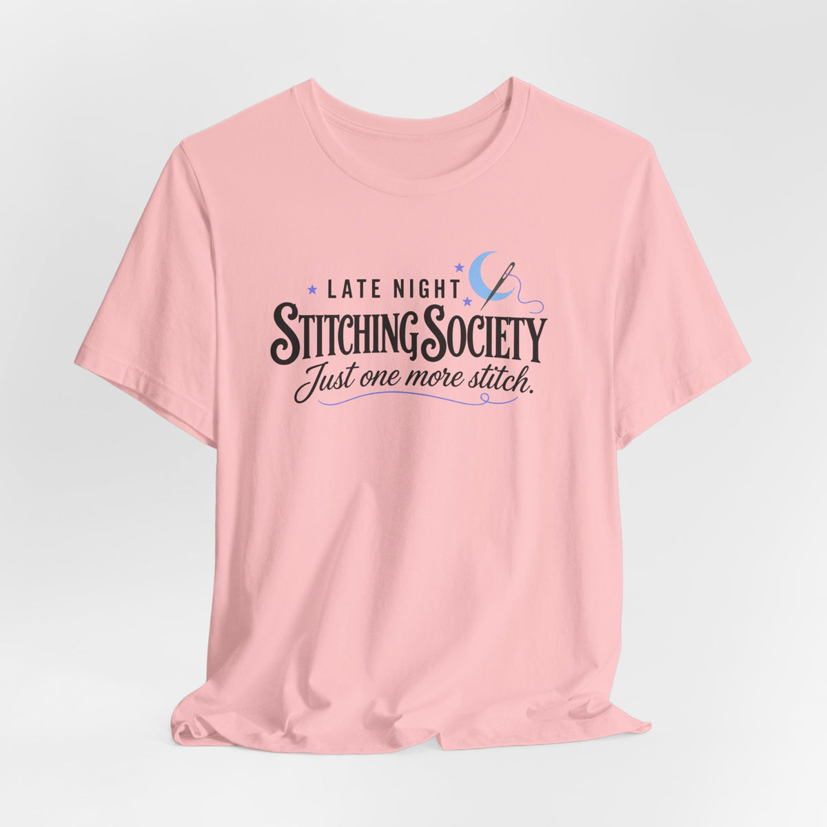 Stitching Society Moon and Stars Crewneck T-Shirt - Black Font