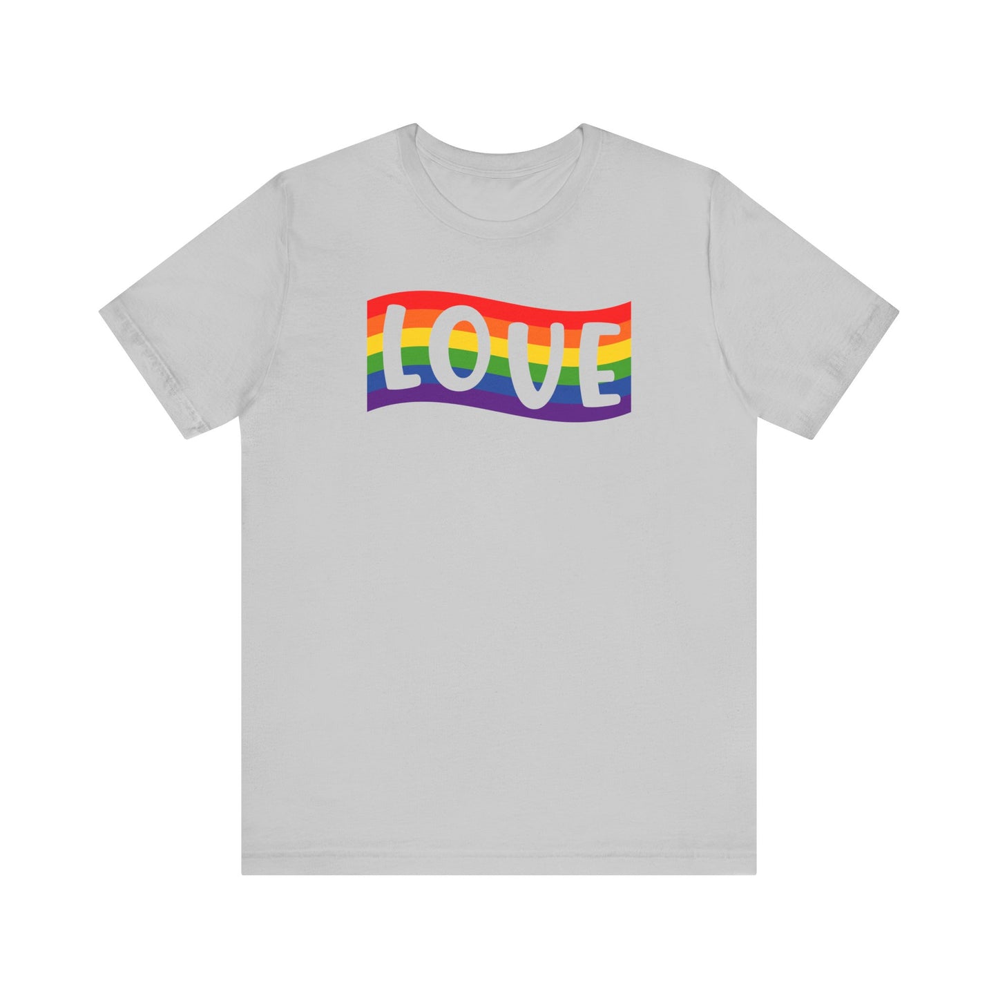 Pride Love Tee, LGBTQ+ Support T-Shirt, Rainbow Graphic Shirt, Gift for Pride Celebration