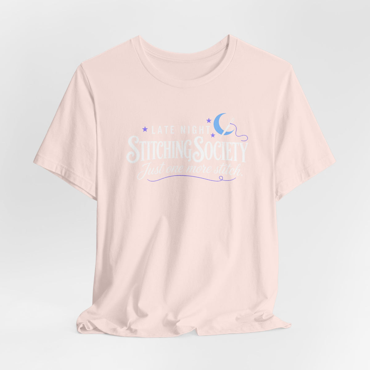 Stitching Society Moon and Stars Crewneck T-Shirt - White Font