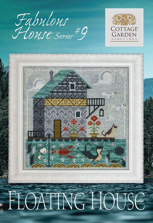 Floating House, Cottage Garden Samplings Fabulous House Series #9, NEW, Cross Stitch Chart, Pattern, Cross Stitching