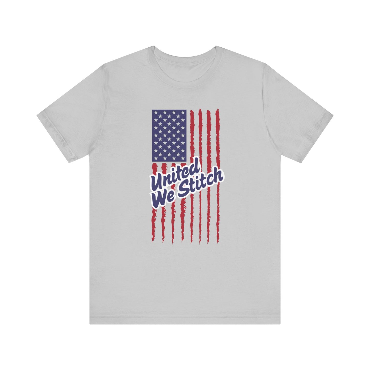 United We Stitch T-Shirt, 4th of July Tee, Independence Day, American Flag T-Shirt