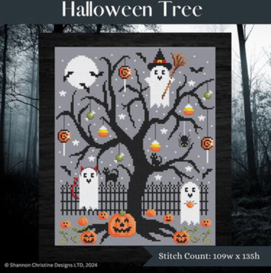 Shannon Christine Designs, Halloween Tree, NEW, Cross Stitch Chart, Cross Stitch Pattern, Pattern Only