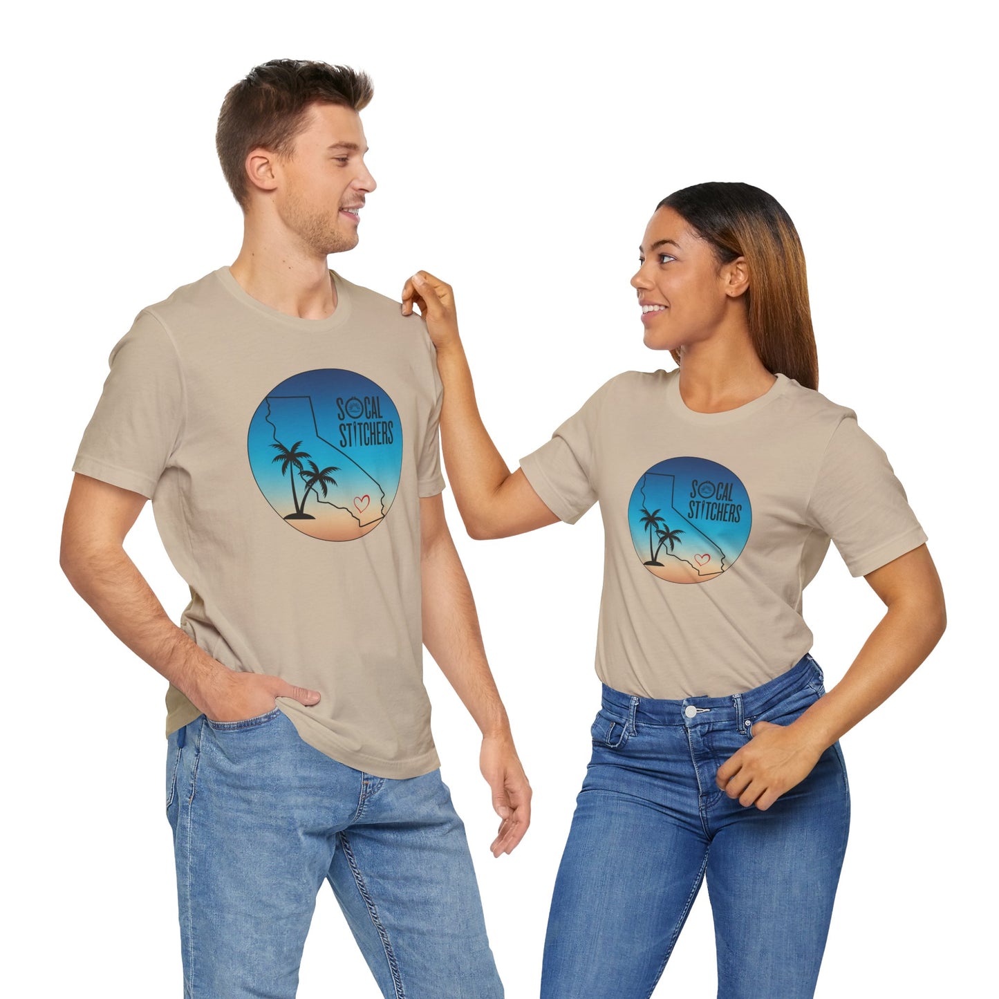So Cal Stitchers, Beach Vibes, Unisex Jersey Short Sleeve Tee