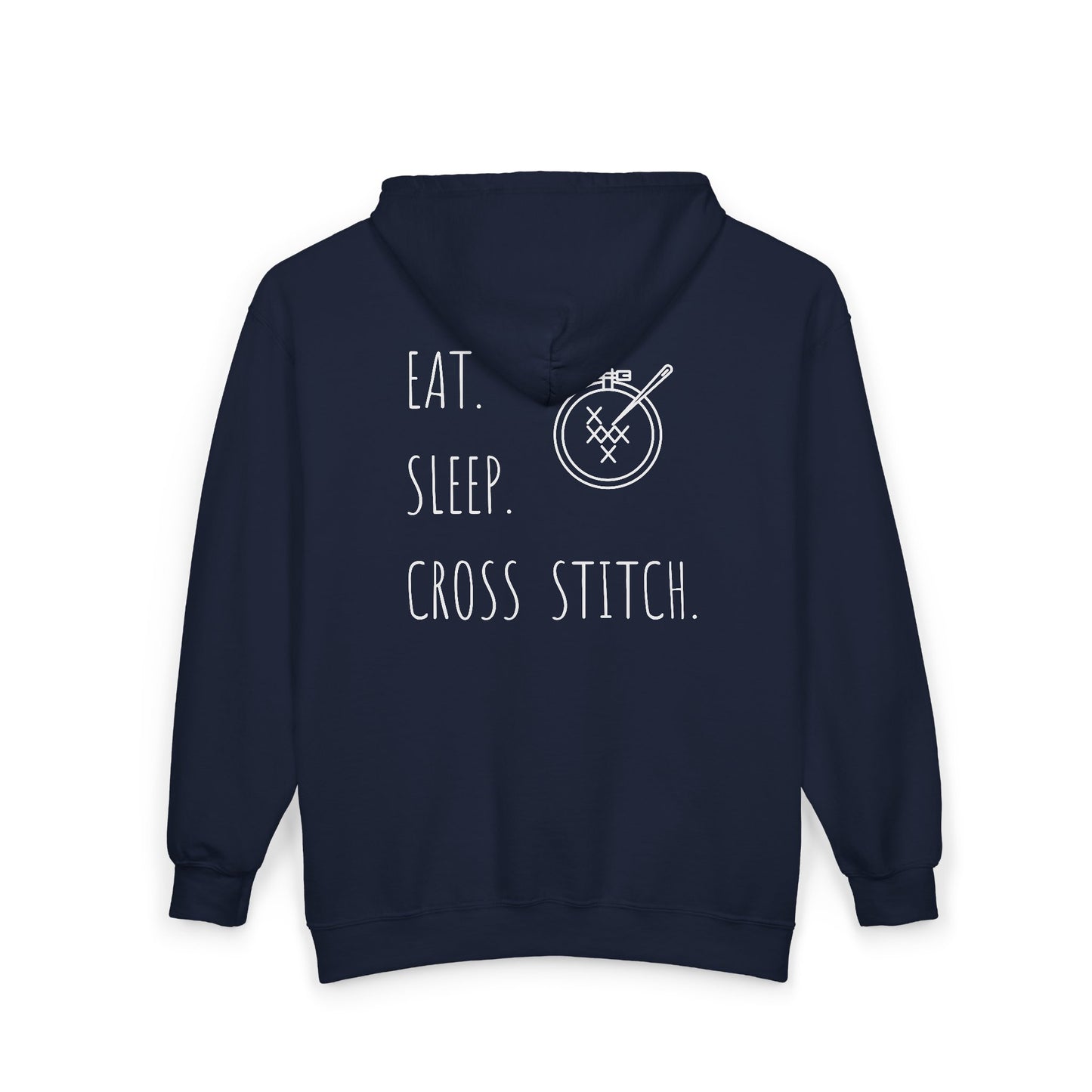 Eat. Sleep. Cross Stitch - Zip Hoodie, Heavyweight Hoodie