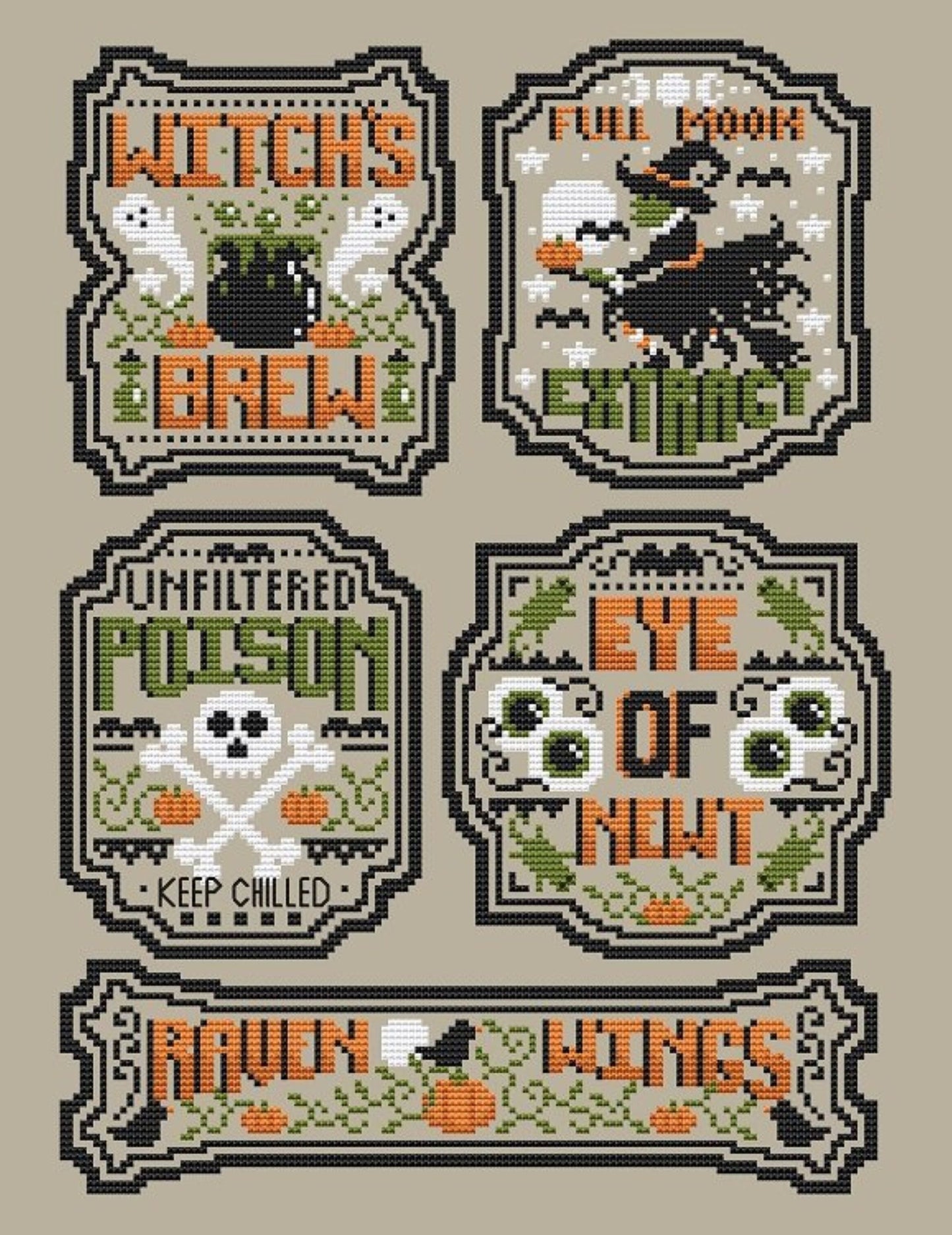 Shannon Christine Designs, Eye of Newt, Halloween Club Part 4, NEW, Cross Stitch Chart, Cross Stitch Pattern, Pattern Only