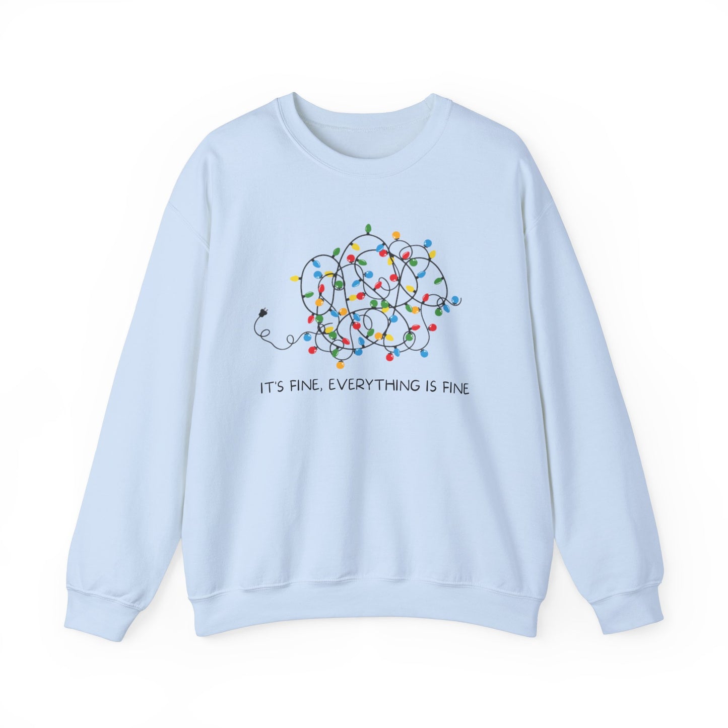 It's Fine, Everything is Fine, Christmas lights, Tangled lights, Christmas T-Shirt, Crewneck, Sweatshirt
