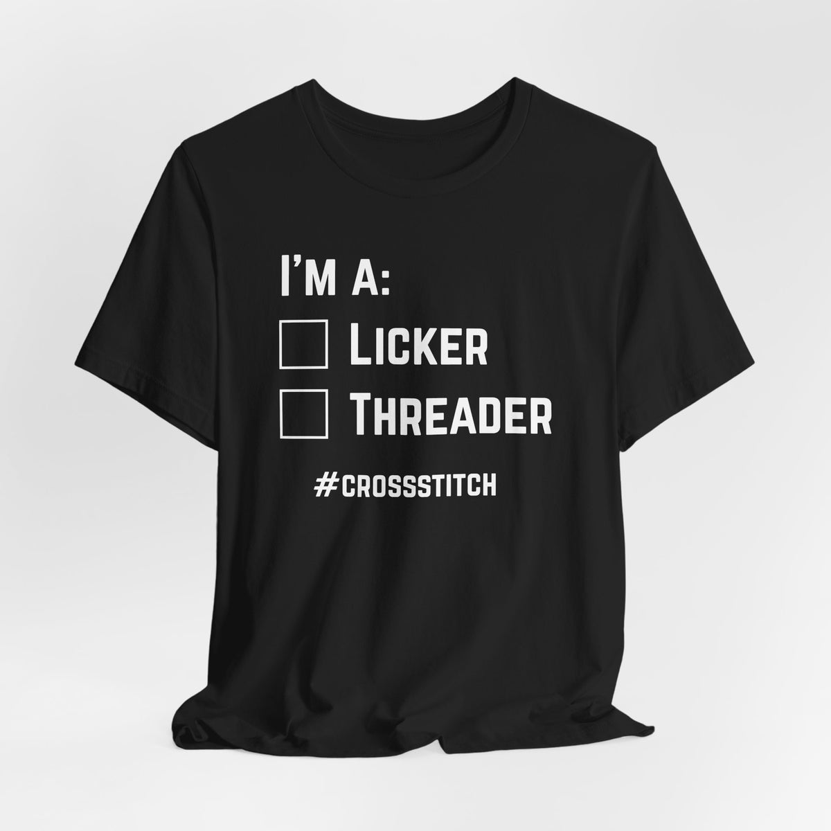 I'm A: Licker, Threader Crewneck Checkbox Tee