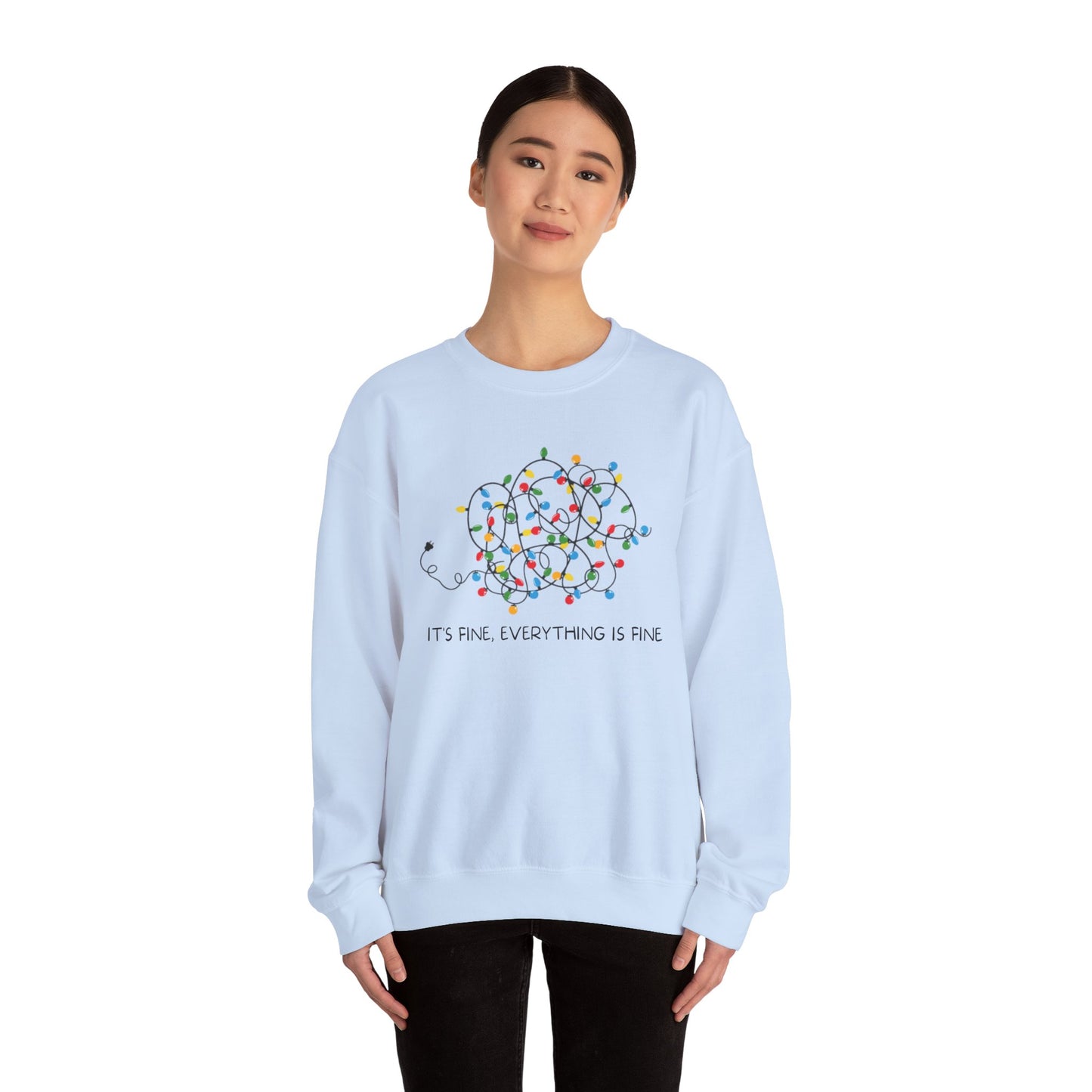 It's Fine, Everything is Fine, Christmas lights, Tangled lights, Christmas T-Shirt, Crewneck, Sweatshirt