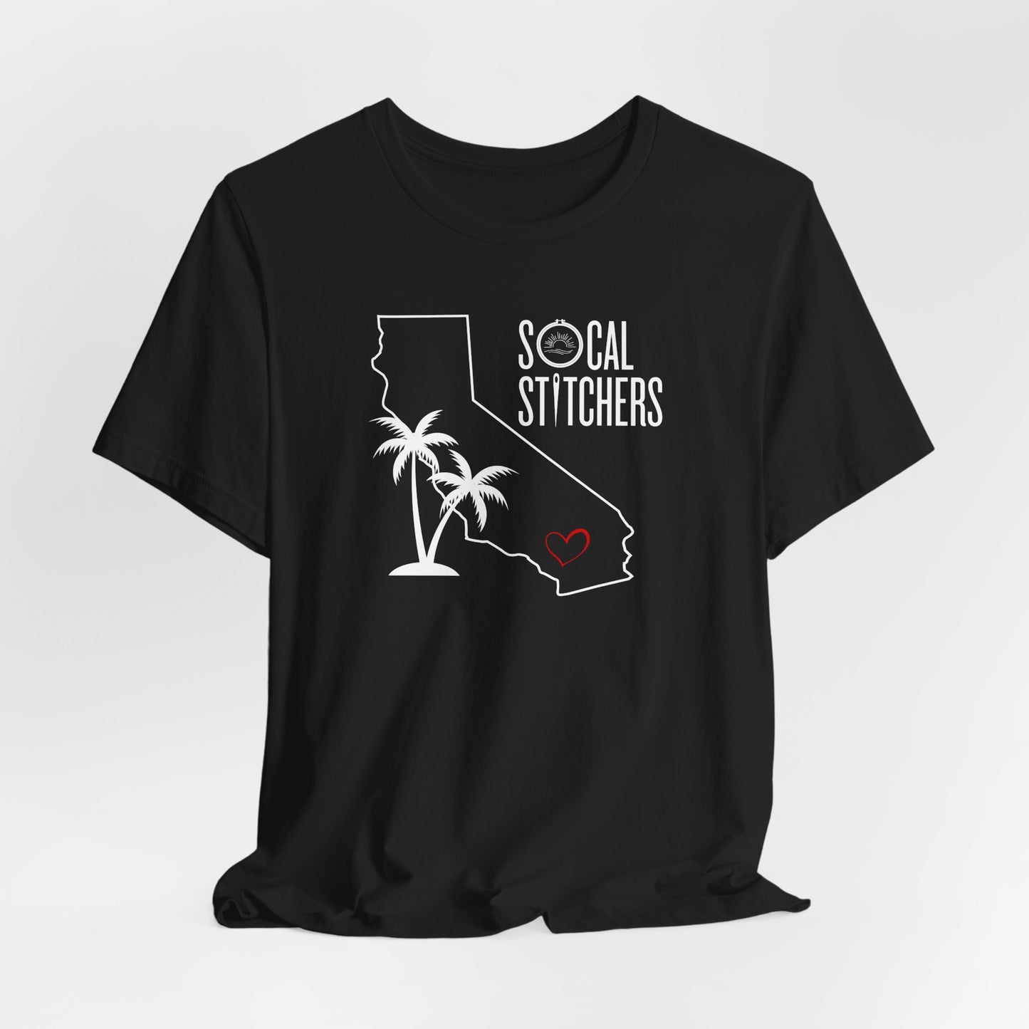 So Cal Stitchers, White Font, Unisex Jersey Short Sleeve Tee