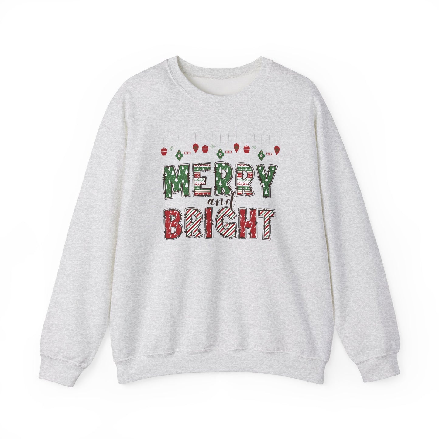 Christmas T-Shirt, Merry and Bright. Crewneck, Sweatshirt