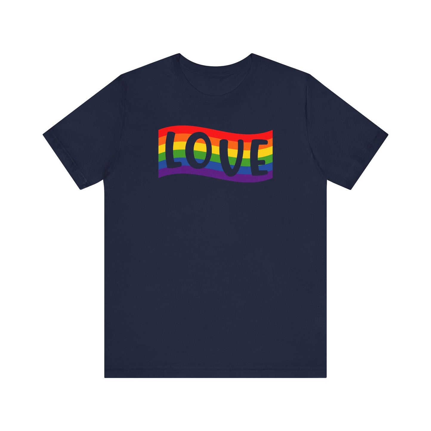 Pride Love Tee, LGBTQ+ Support T-Shirt, Rainbow Graphic Shirt, Gift for Pride Celebration