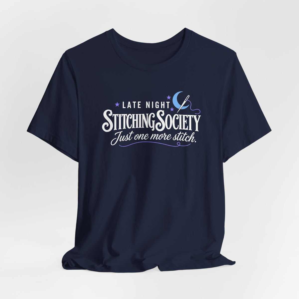 Stitching Society Moon and Stars Crewneck T-Shirt - White Font