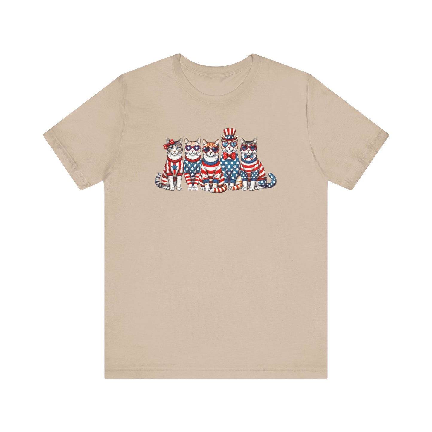 Patriotic Cat T-Shirt, Fun Shirt for Cat Lovers, Patriotic Cats, 4th of July, Gift for Cat Lovers