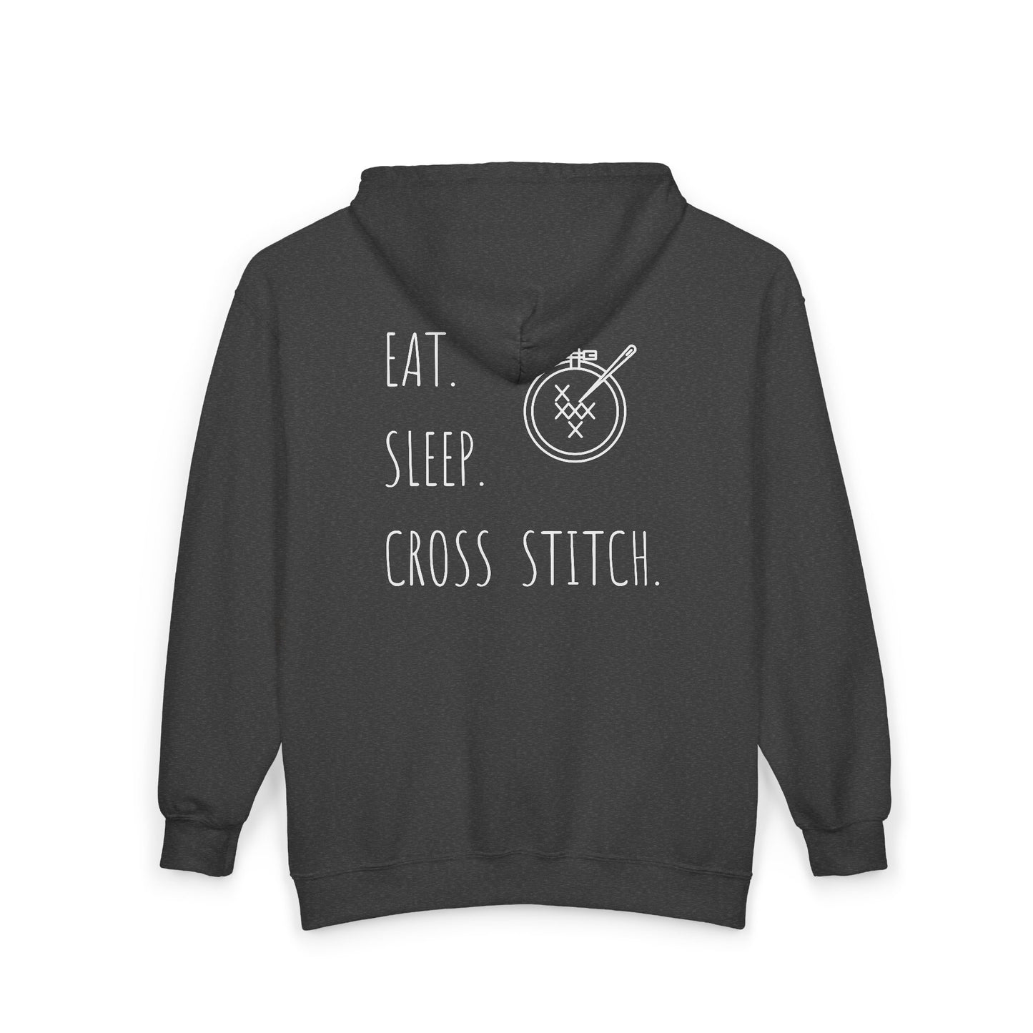 Eat. Sleep. Cross Stitch - Zip Hoodie, Heavyweight Hoodie