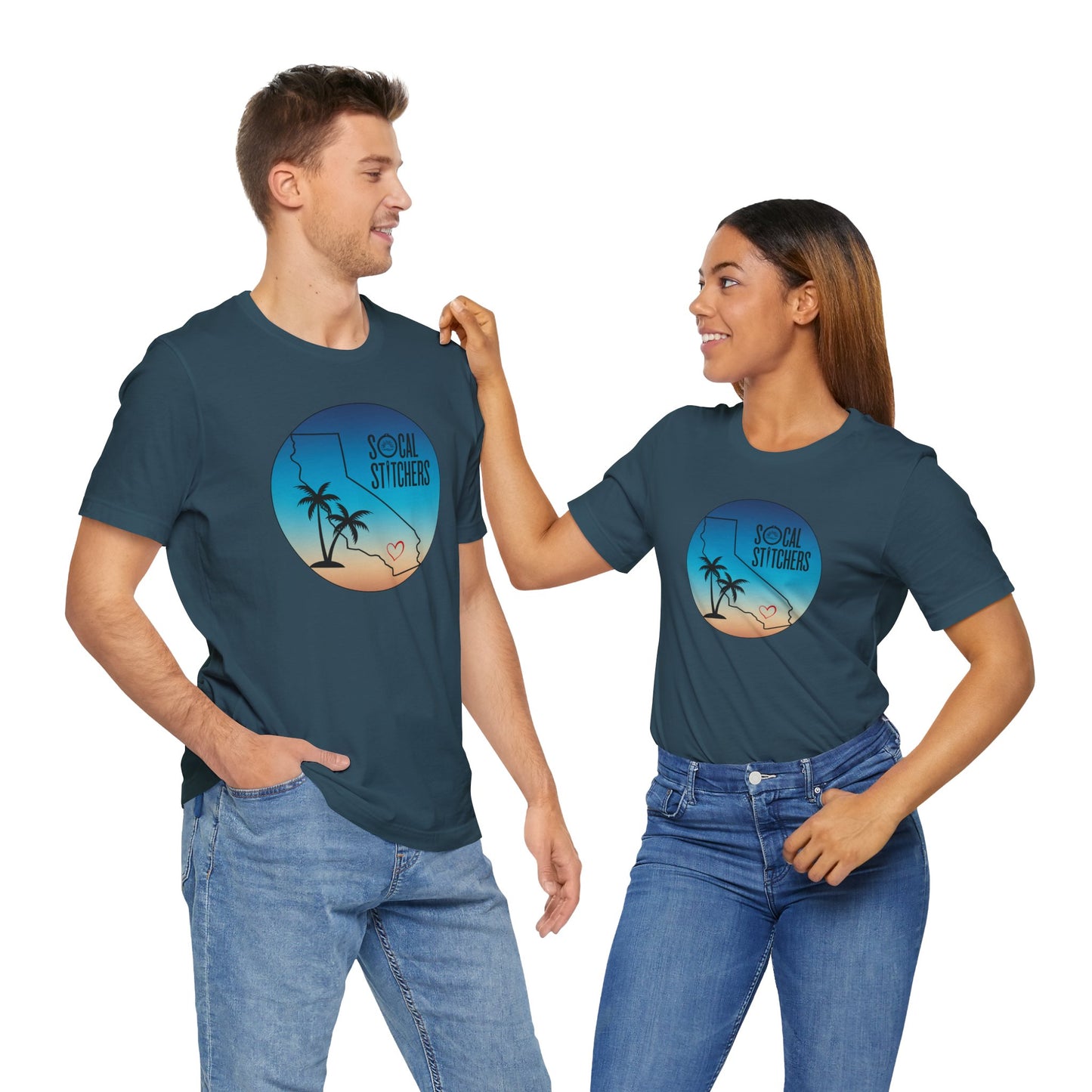 So Cal Stitchers, Beach Vibes, Unisex Jersey Short Sleeve Tee