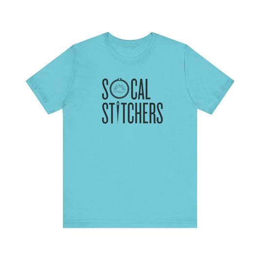 So Cal Stitchers, Black Font, Unisex Jersey Short Sleeve Tee