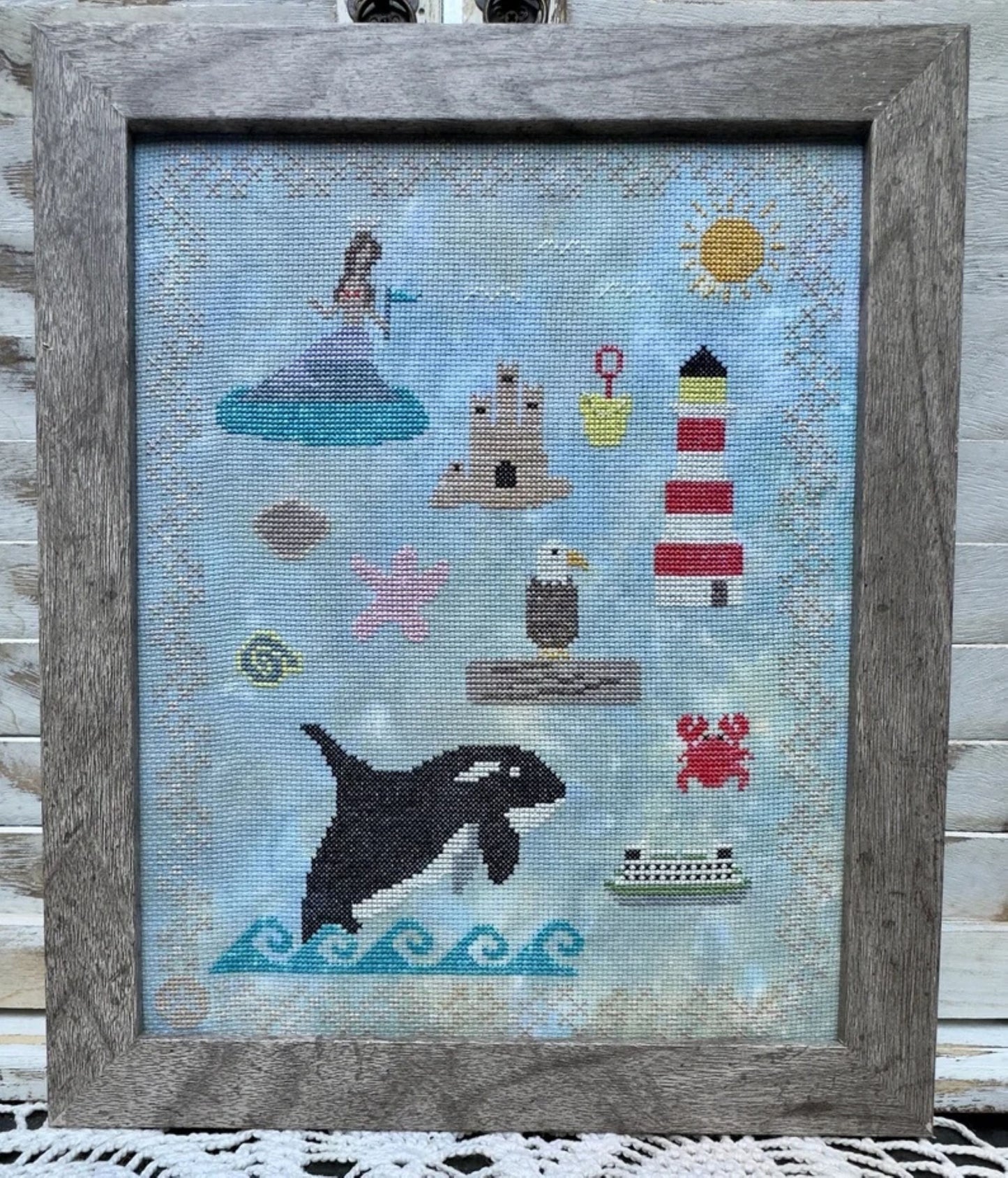 SamBrie Stitches Designs Beach Sampler Cross Stitch Chart, Cross Stitch Pattern, Pattern Only