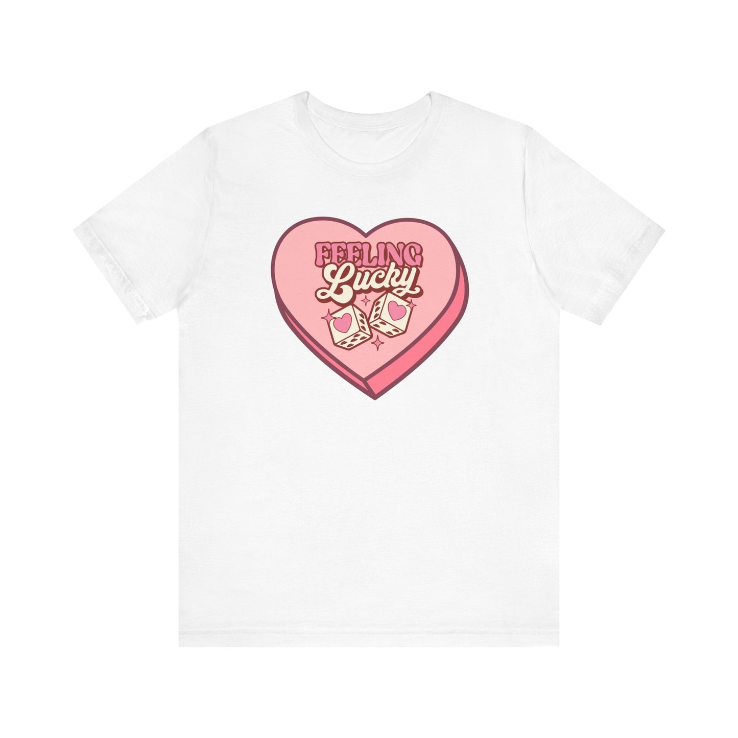 Feeling Lucky, Lucky, Retro, Pink, Valentines, T-Shirt, Unisex