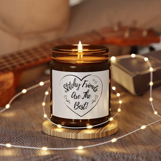 Stitchy Friends Are The Best, Scented Soy Candle, Relaxing Fragrance for Home Decor, Gift for Crafters, Calming Aromatherapy