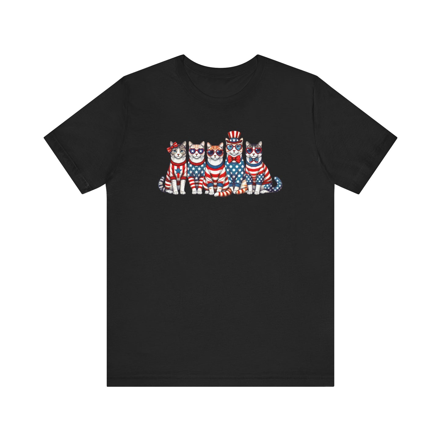 Patriotic Cat T-Shirt, Fun Shirt for Cat Lovers, Patriotic Cats, 4th of July, Gift for Cat Lovers