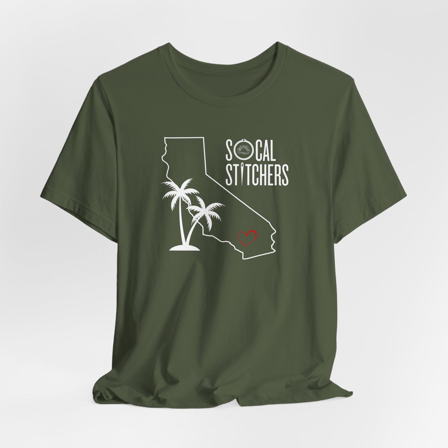So Cal Stitchers, White Font, Unisex Jersey Short Sleeve Tee