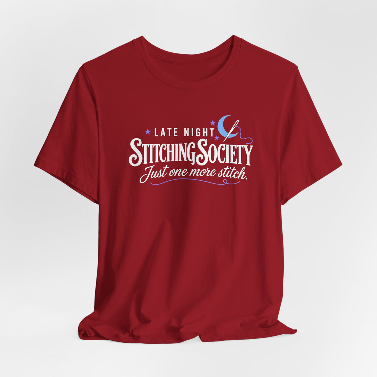 Stitching Society Moon and Stars Crewneck T-Shirt - White Font