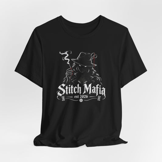Stitch Mafia T-Shirt | Sewing Gangster design, needle & thread graphic