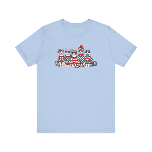 Patriotic Cat T-Shirt, Fun Shirt for Cat Lovers, Patriotic Cats, 4th of July, Gift for Cat Lovers