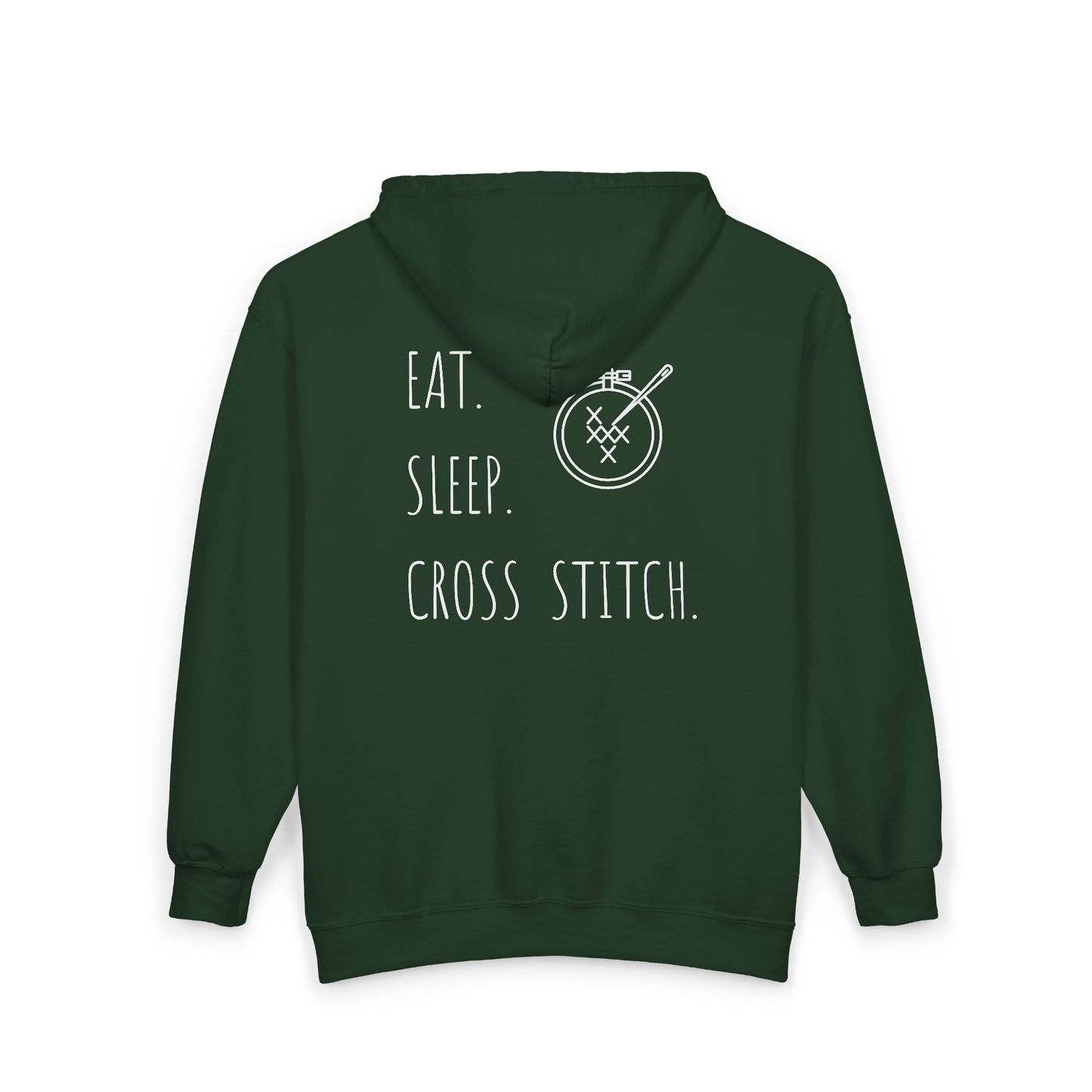 Eat. Sleep. Cross Stitch - Zip Hoodie, Heavyweight Hoodie
