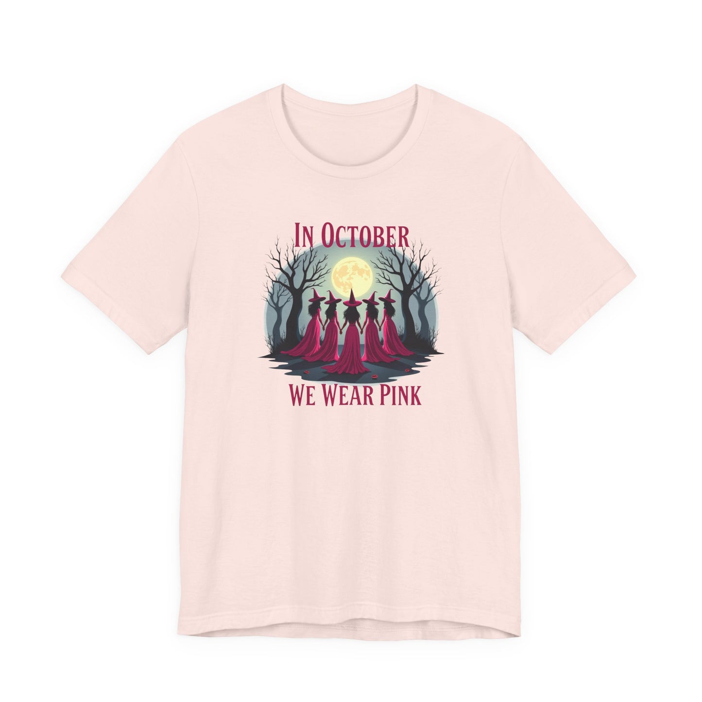 Breast Cancer Awareness Tee - In October We Wear Pink, Support T-Shirt, Halloween Themed Breast Cancer Awareness Tee