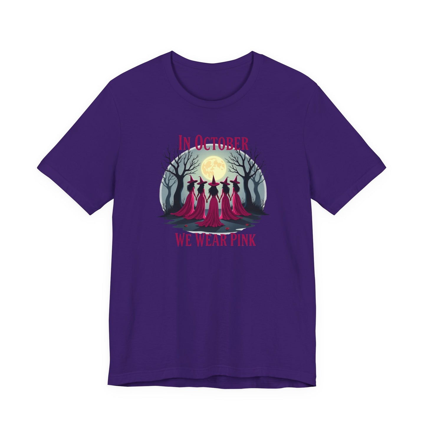 Breast Cancer Awareness Tee - In October We Wear Pink, Support T-Shirt, Halloween Themed Breast Cancer Awareness Tee