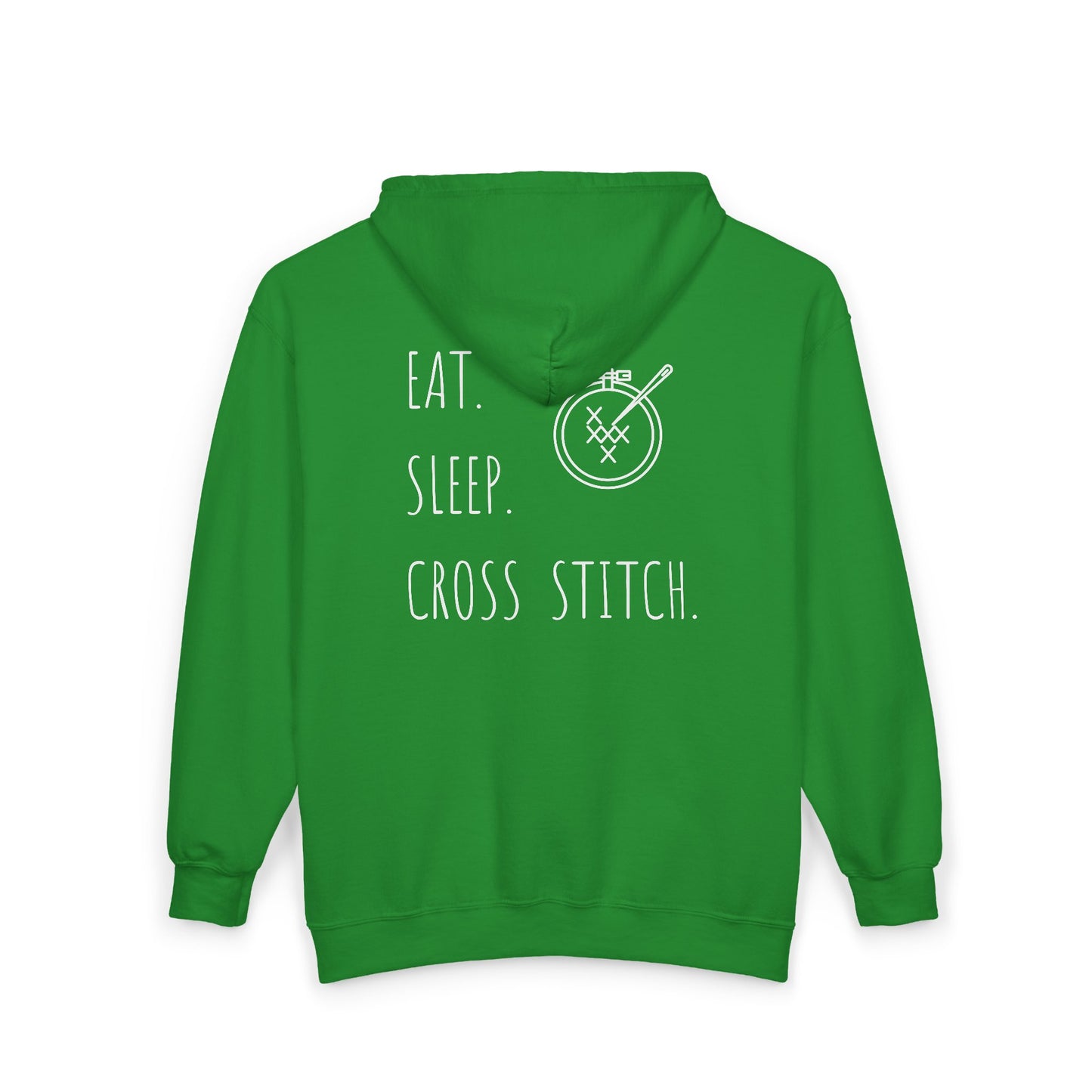Eat. Sleep. Cross Stitch - Zip Hoodie, Heavyweight Hoodie