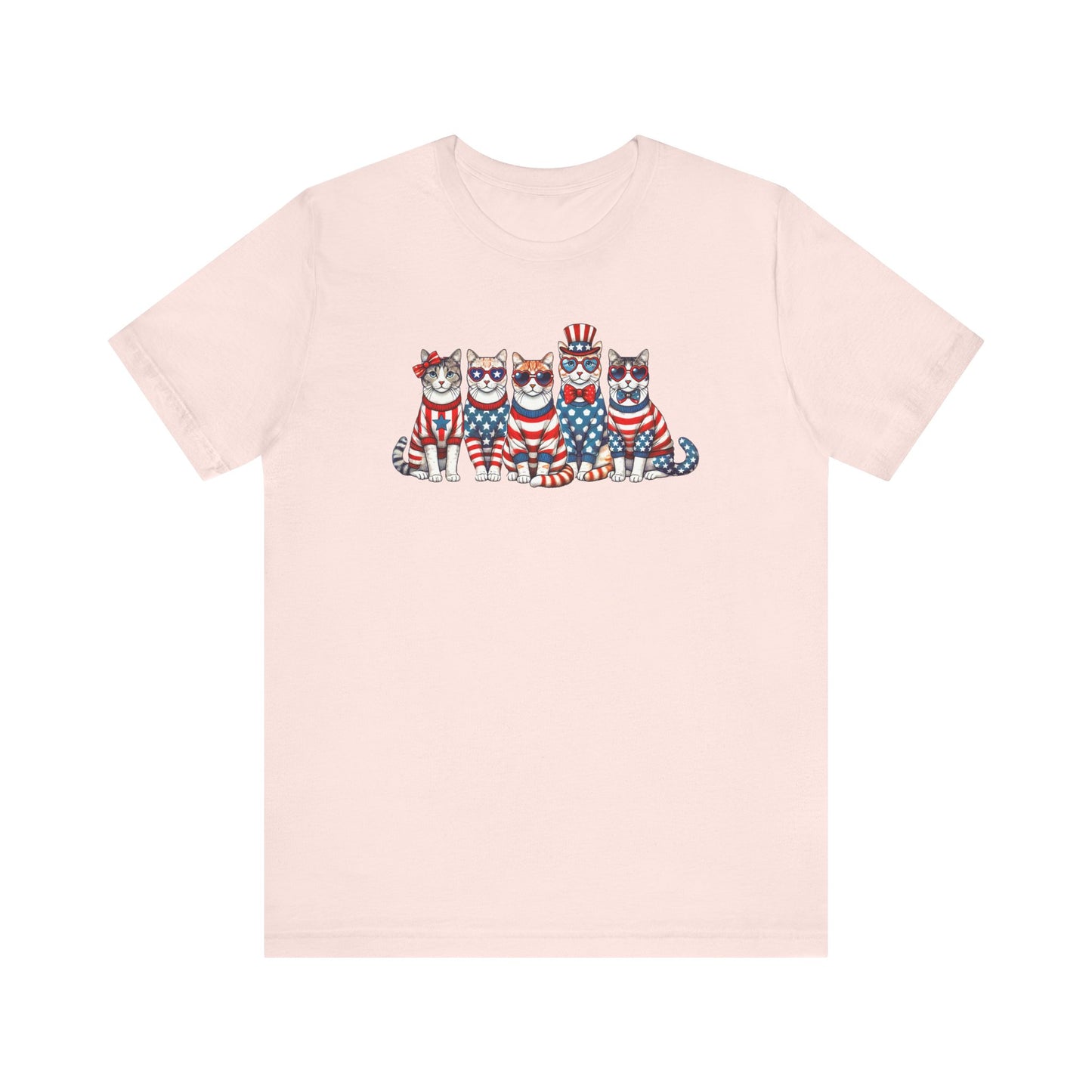Patriotic Cat T-Shirt, Fun Shirt for Cat Lovers, Patriotic Cats, 4th of July, Gift for Cat Lovers