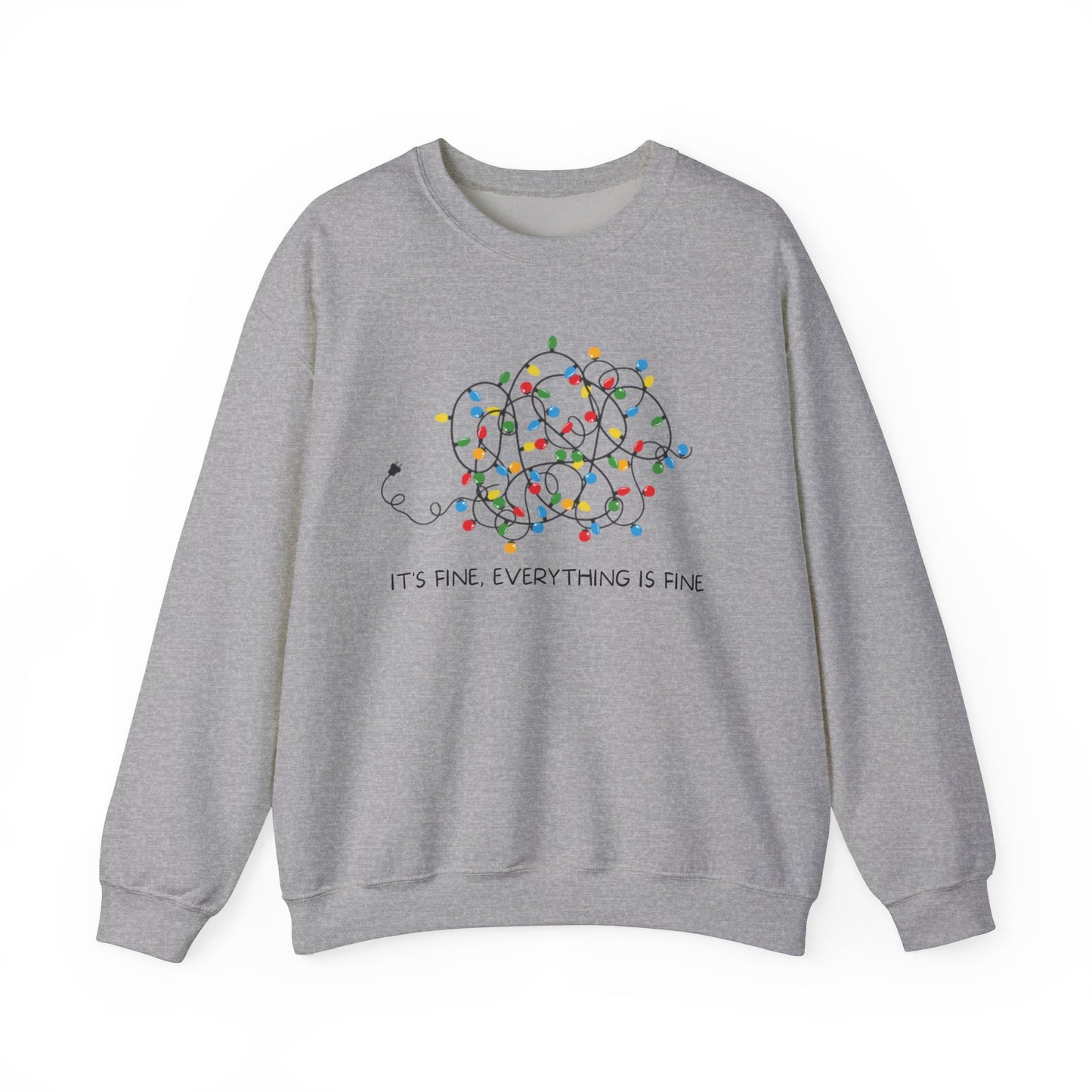 It's Fine, Everything is Fine, Christmas lights, Tangled lights, Christmas T-Shirt, Crewneck, Sweatshirt