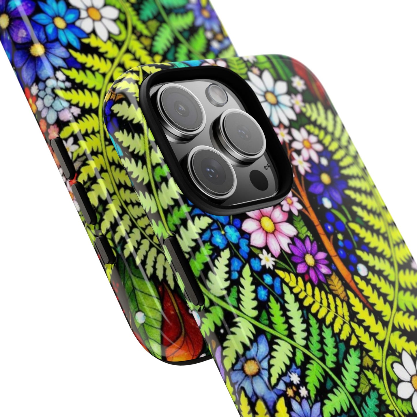 iPhone Floral Phone Case, Fern, Flowers, Vibrant Tough Case, Protective Cover for iPhone, iPhone 16 15 14 13 12 11 pro max, iPhone Accessory