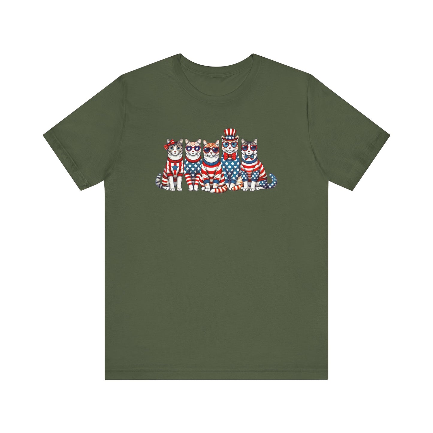 Patriotic Cat T-Shirt, Fun Shirt for Cat Lovers, Patriotic Cats, 4th of July, Gift for Cat Lovers
