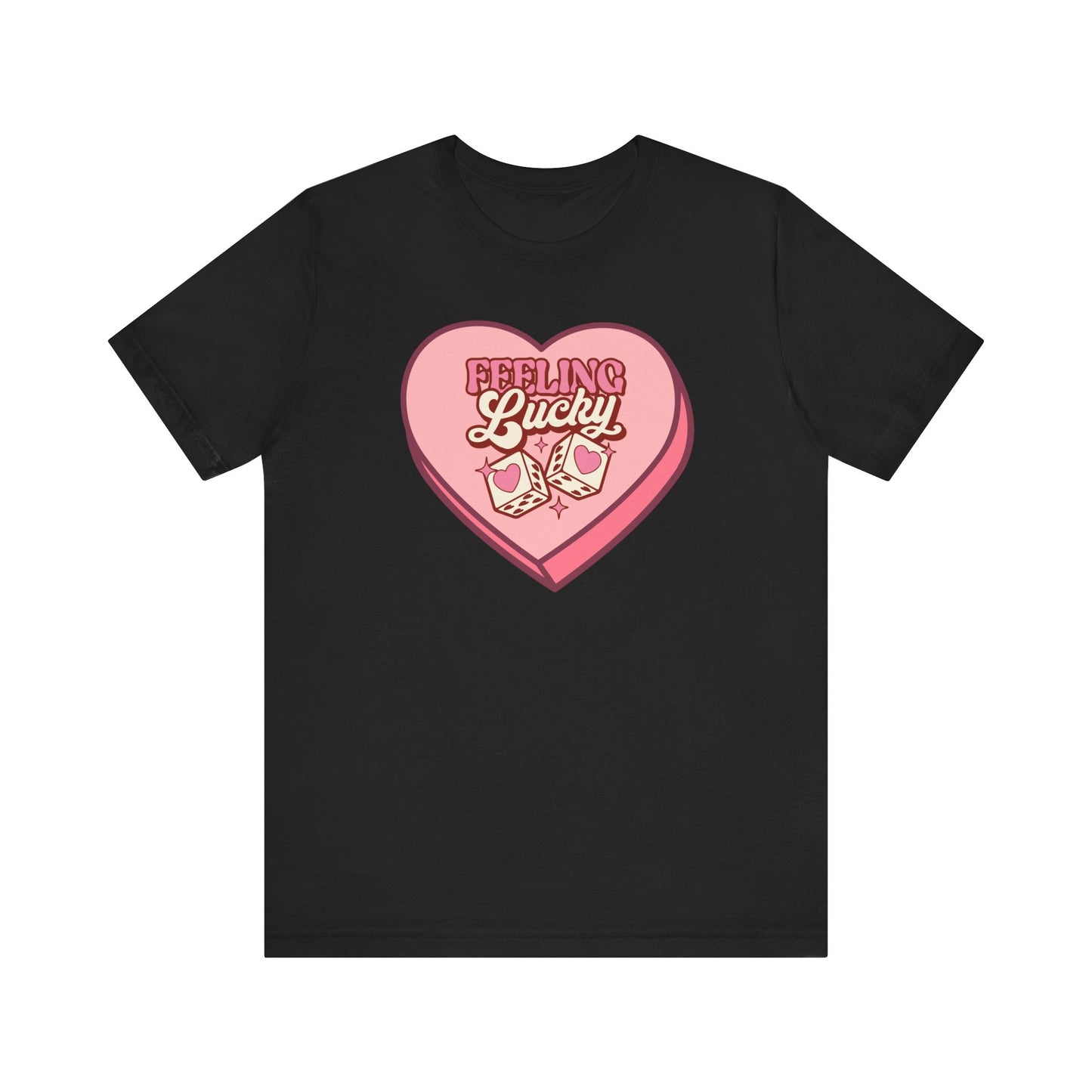 Feeling Lucky, Lucky, Retro, Pink, Valentines, T-Shirt, Unisex