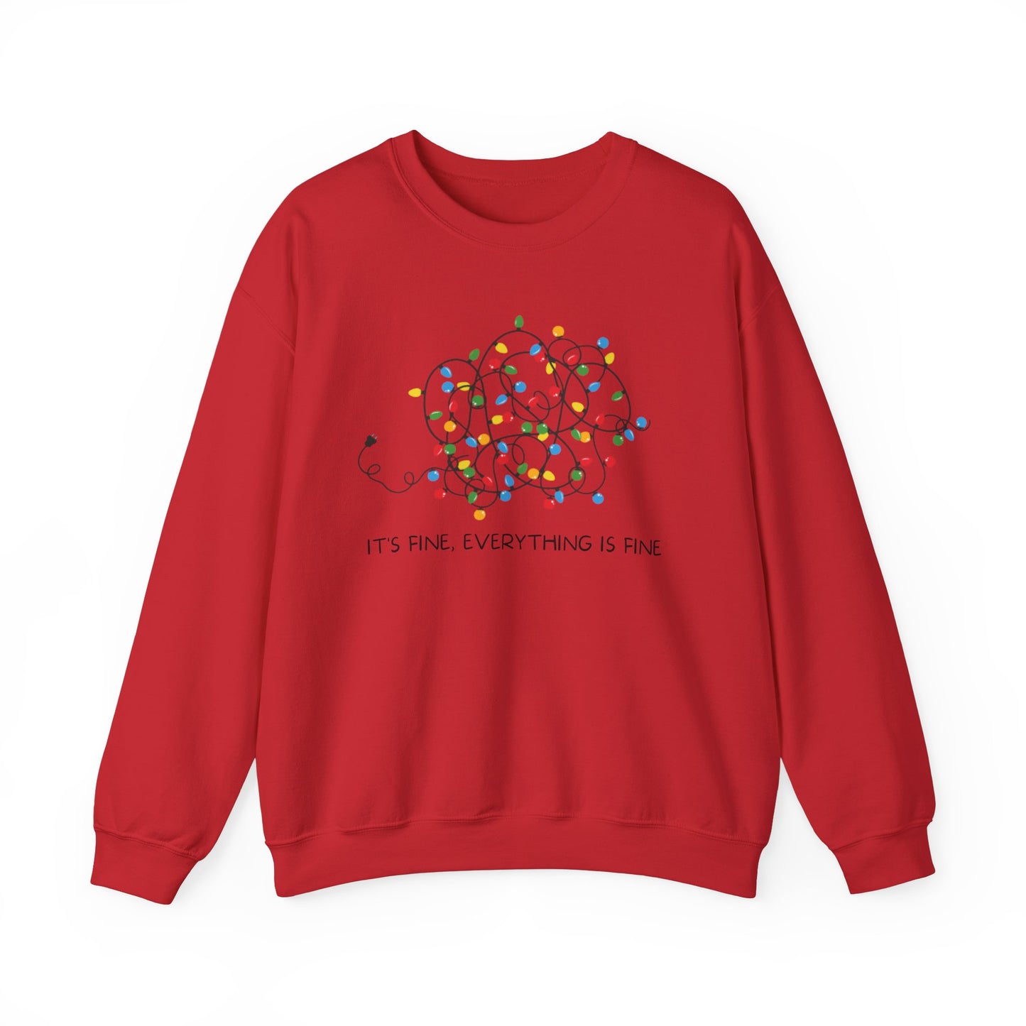 It's Fine, Everything is Fine, Christmas lights, Tangled lights, Christmas T-Shirt, Crewneck, Sweatshirt