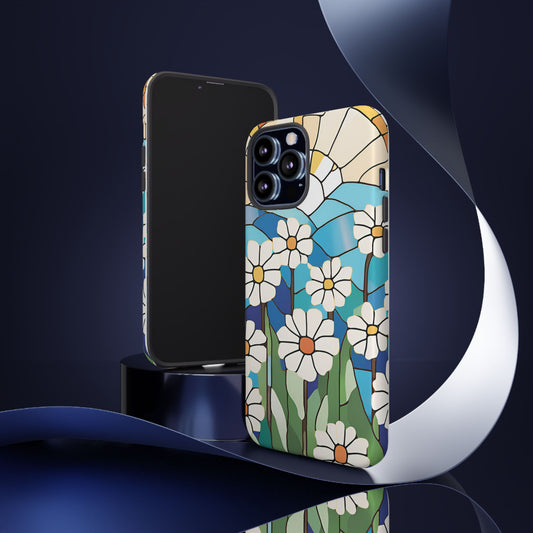 Stained Glass Floral iPhone Case, Tough Cases, Boho Chic Style, Spring Accessory, iPhone Case, iPhone 16 15 14 13 12 11 pro max