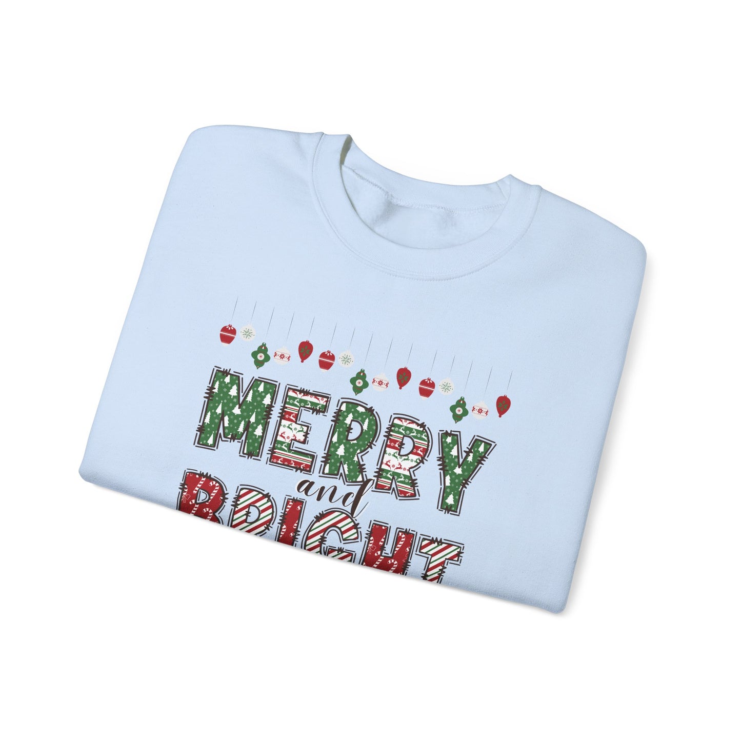 Christmas T-Shirt, Merry and Bright. Crewneck, Sweatshirt