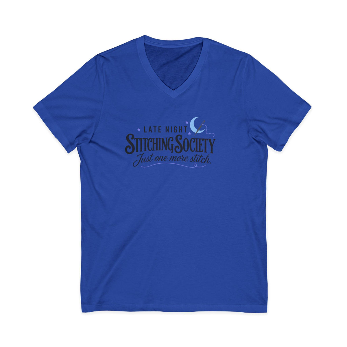 Stitching Society, Moon and Stars T-Shirt, V-Neck, Black Font