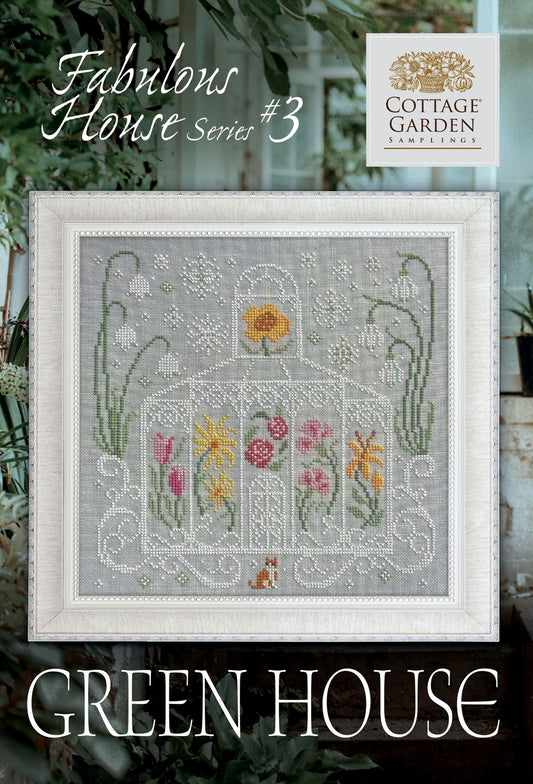 Greenhouse, Cottage Garden Samplings Fabulous House Series #3, NEW, Cross Stitch Chart, Pattern, Cross Stitching