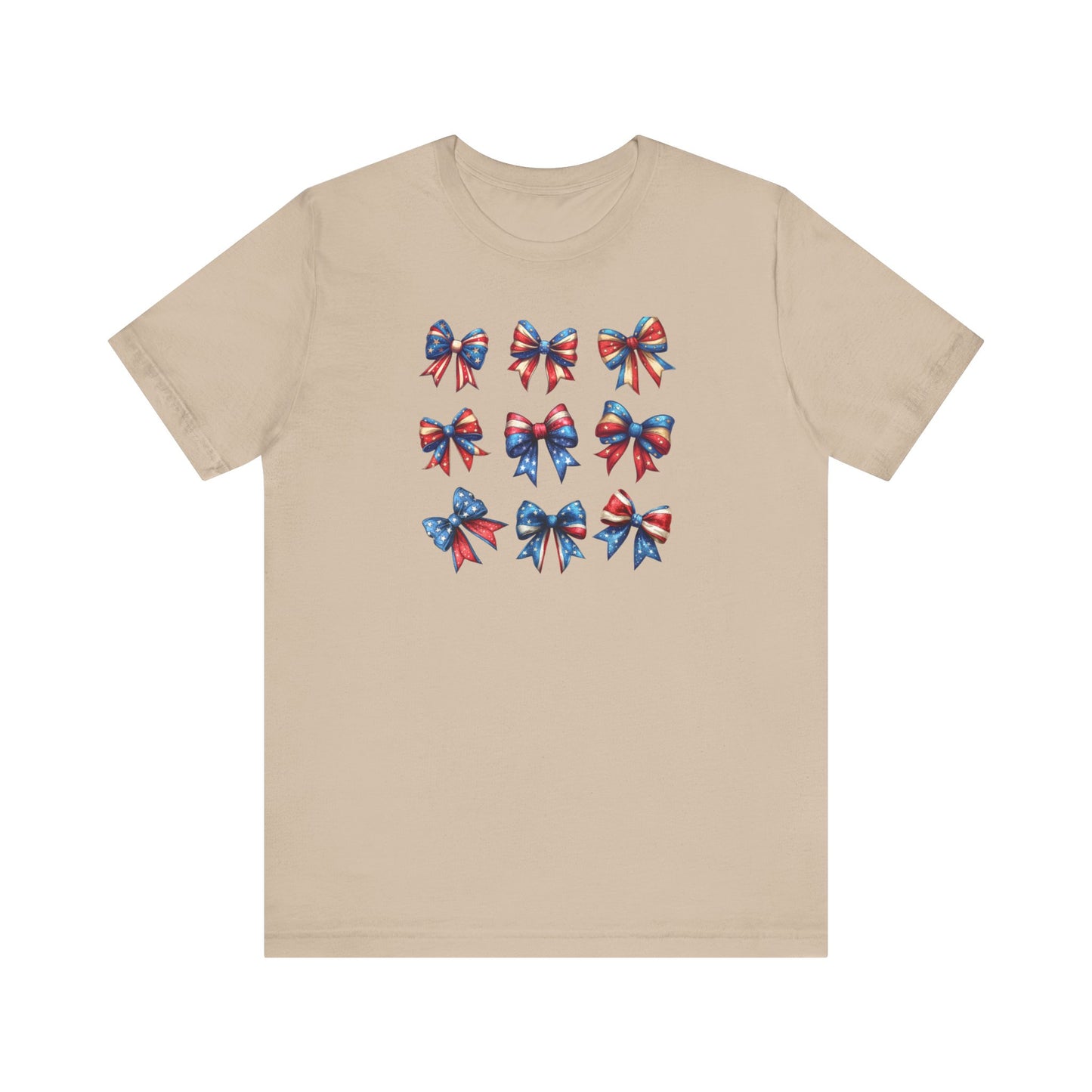 Patriotic Bows Tee, Unisex Jersey T-Shirt, 4th of July Shirt, Red White and Blue Top