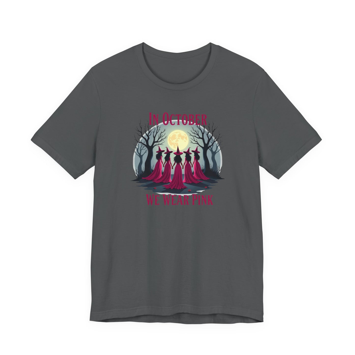 Breast Cancer Awareness Tee - In October We Wear Pink, Support T-Shirt, Halloween Themed Breast Cancer Awareness Tee