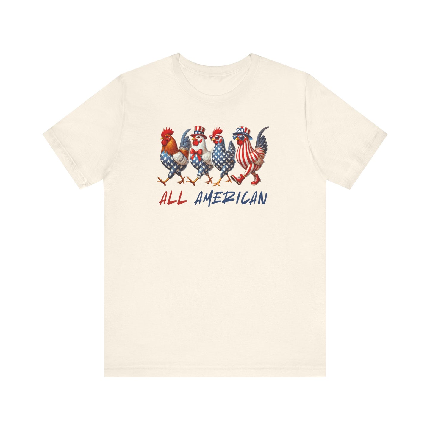 Patriotic Chickens T-Shirt, All American Chickens Tee, Patriotic T-Shirt, Gift for Chicken Lovers, Independence Day Shirt, Summer Shirt